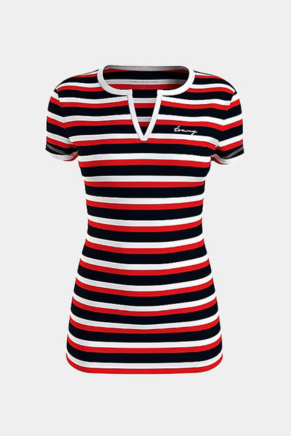 Tommy Hilfiger - Striped Henley T-Shirt