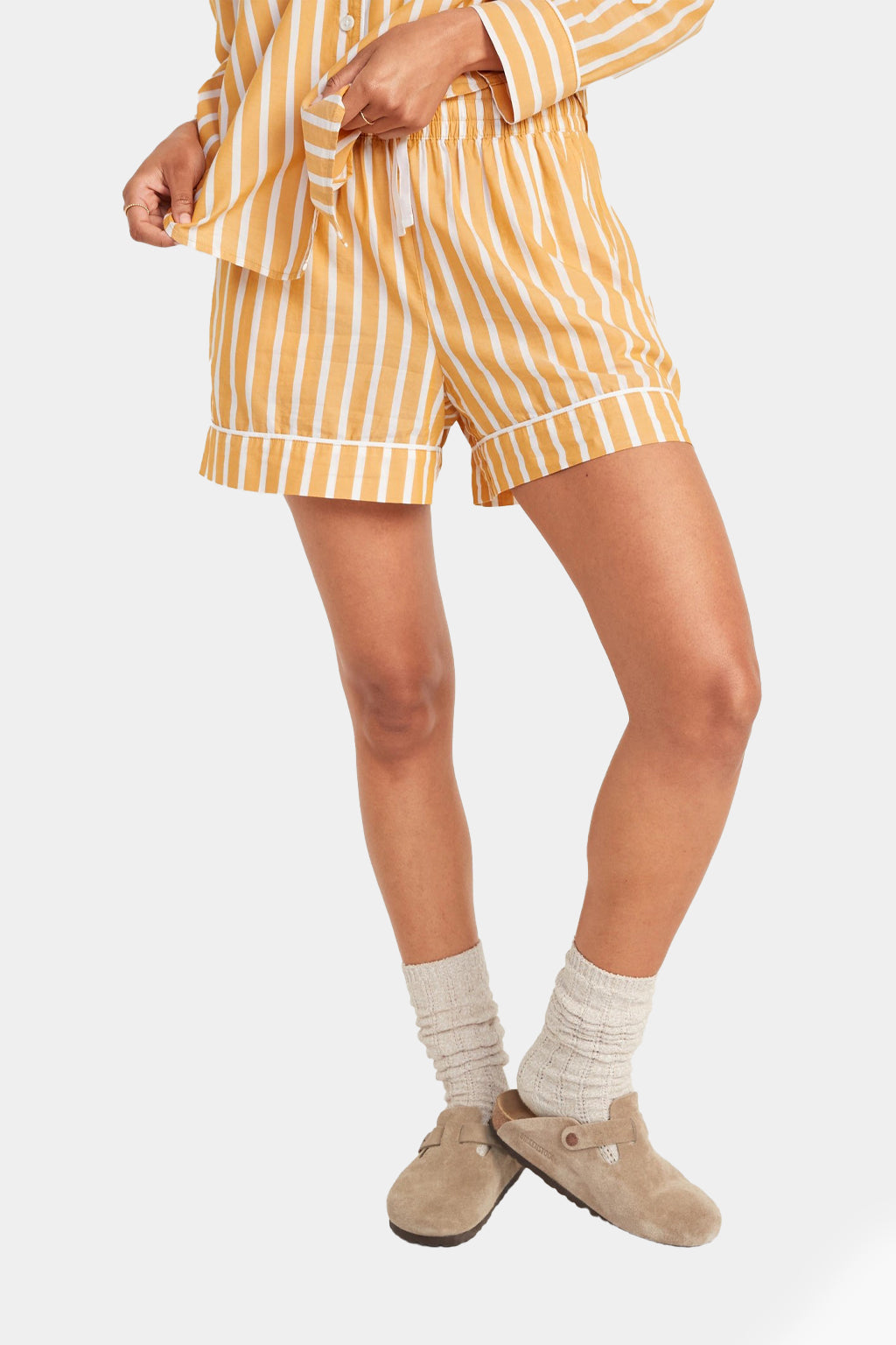 High-Waisted Printed Pajama Shorts for Women - 4-inch inseam