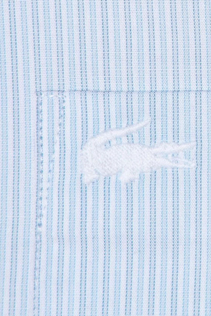 Lacoste - Men's Regular Fit Vertically Striped Cotton Poplin Shirt