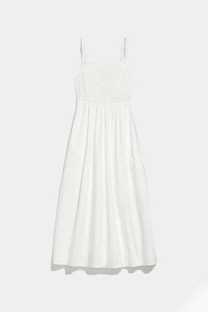 Old Navy - Fit & Flare Sleeveless Cotton-Poplin Smocked-Bodice Midi Dress