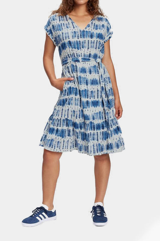 Gap - V-Neck Gauze Belted Tie-Die Dress