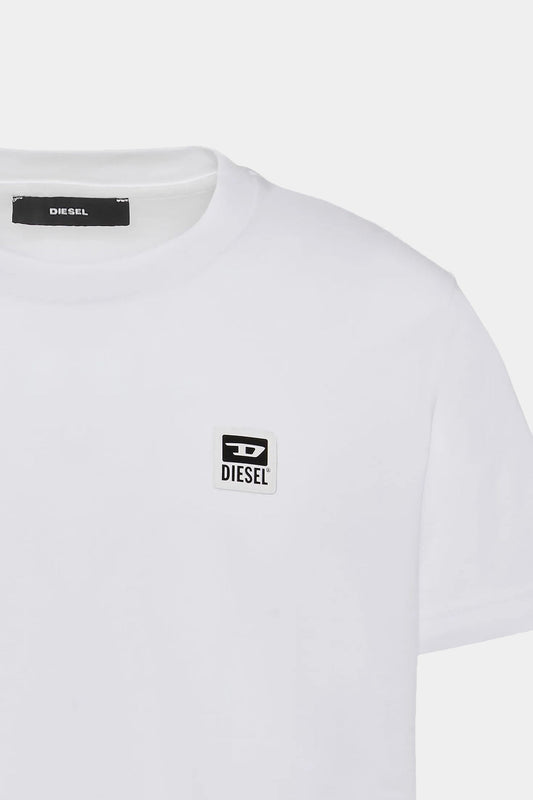 Diesel - T-diegos-k30 White T-shirt With D Logo Patch