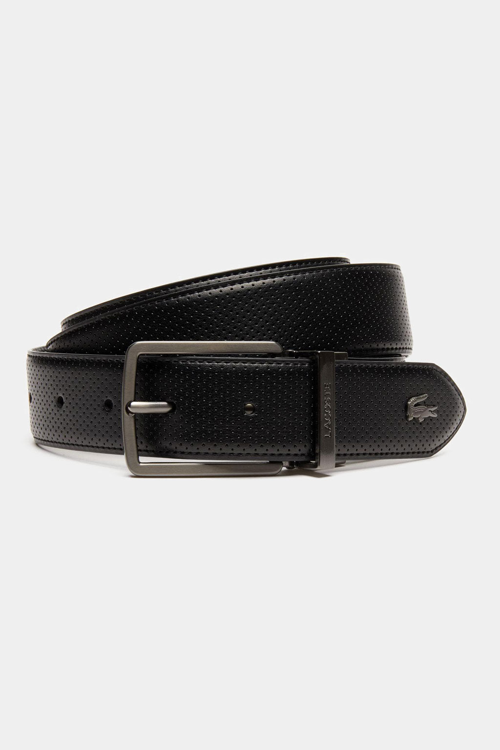 Lacoste - Engraved Buckle Piqué Canvas Belt
