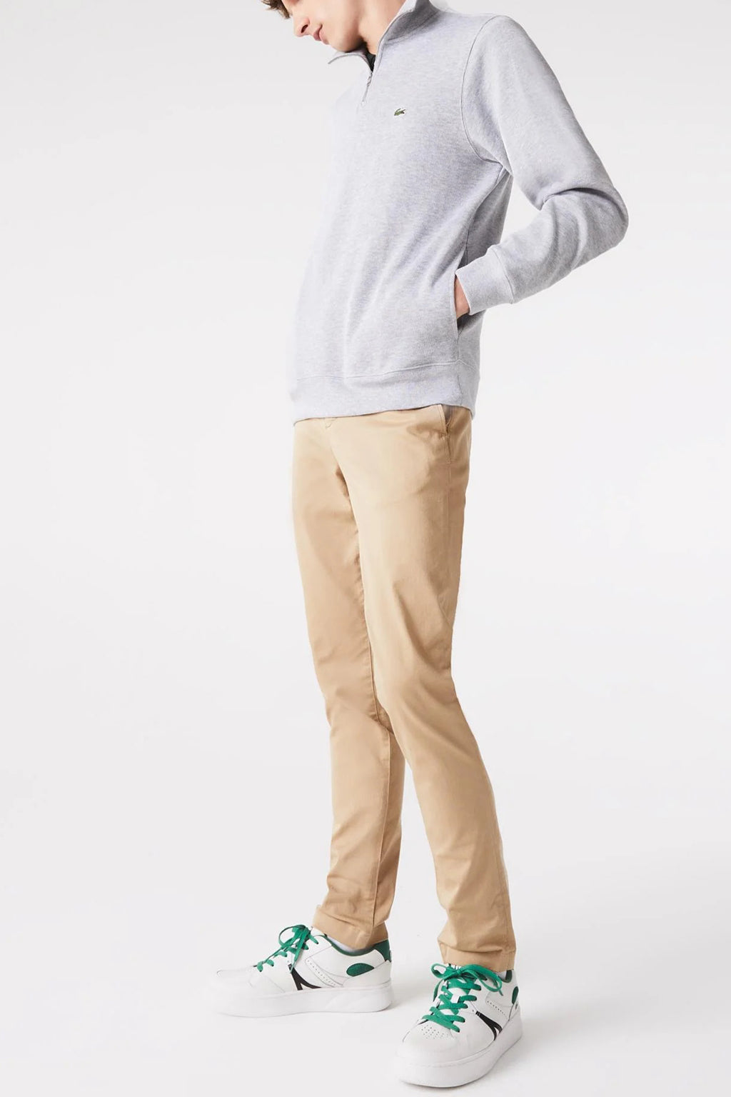 Lacoste - Cotton Sweatshirt With a Stand-up Zipper