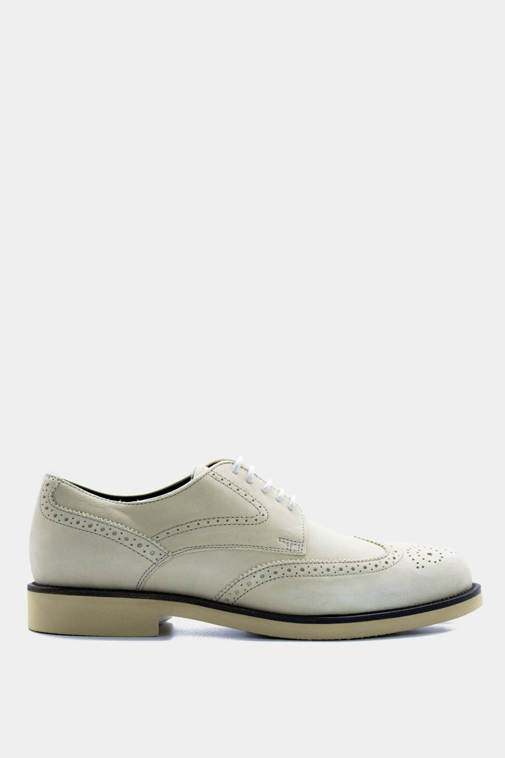 Tod's - Men's Beige Leather Detail Lace Up Shoe