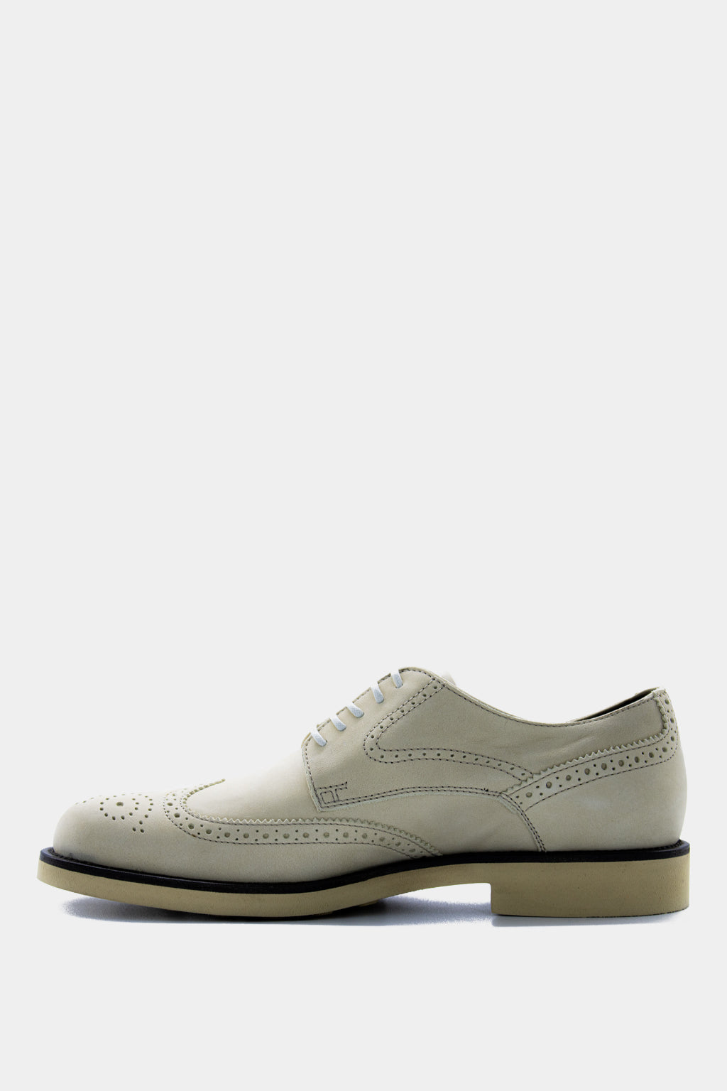 Tod's - Men's Beige Leather Detail Lace Up Shoe