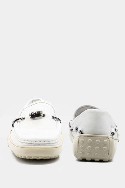 Tod's - Men's White Leather Gommino Loafers