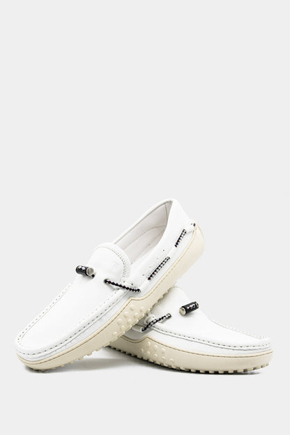 Tod's - Men's White Leather Gommino Loafers